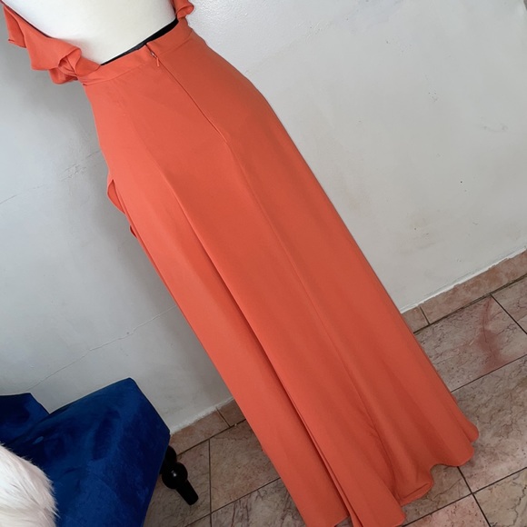 Fame and Partners Orange Chiffon Dress 4 - Picture 8 of 11
